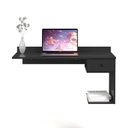 Ver imagem 3 de Mesa / Escrivaninha Suspensa Estilo Bancada 1 Gaveta Com Corrediça Metálica Cor Preto EJ