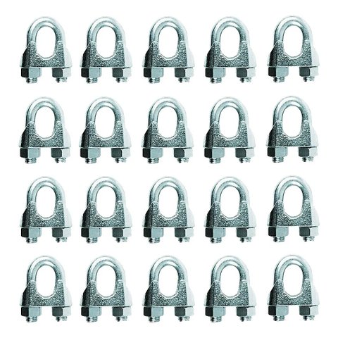 Kit 50 Clips Grampo para cabo de aço pesado 3/16 - Starfer