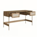 Ver imagem 7 de Conjunto Escrivaninha 2 Gavetas e Estante Palhinha Pé Metal Oslo Artesano | Hanover/dourado