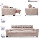 Ver imagem 2 de Sofá Retrátil e Reclinável 2,55m Molas Ensacadas Cama inBox Silver Style Thermo Gel Linho Bege
