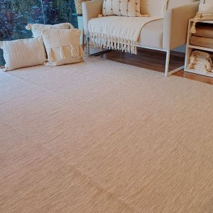 Tapete Artesanal Algodão Sala Quarto Slim Nude Mesclado 200 X 300