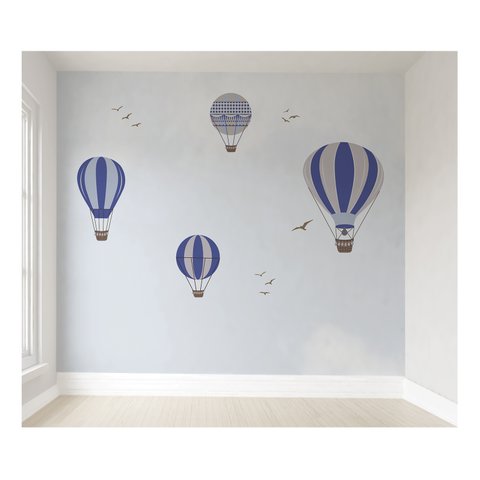 Papel de parede infantil para balão azul quarto de bebê M² PP20A