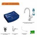 Ver imagem 3 de Kit Cuba Rt41 com Torneira 1198 Metal e Válvula Click 1 Polegada e Meia e Sifão Pvc e Flexível Compa
