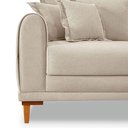 Ver imagem 6 de Sofá Living 2 Lugares 1,80m Livia Bouclê Dourado Pés de Madeira - Pallazio