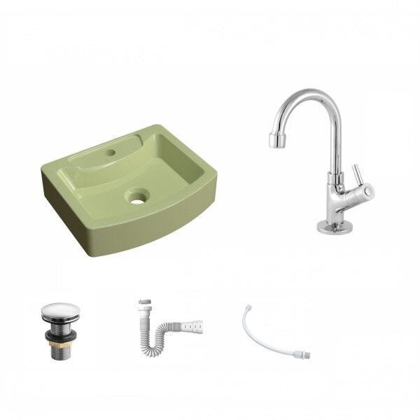 Kit Cuba RT41 com Torneira 1198 Metal e Válvula Click 1 Polegada e Meia e Sifão Pvc e Flexível Compa - 2