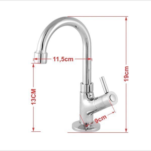 Kit Cuba RT41 com Torneira 1198 Metal e Válvula Click 1 Polegada e Meia e Sifão Pvc e Flexível Compa - 9