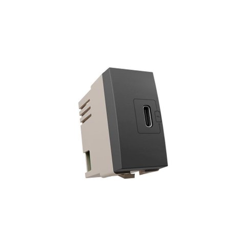 Módulo Tomada Carregador Usb-c Margirius Sleek Colors 2a 10w Grafite