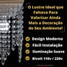 Lustre para Decorar Sala de Jantar Luminaria Quarto Iluminação Residencial 19x29cm - 2