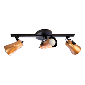 Luminária de Teto Spot Trilho Direcionável Octa 3 Lâmpadas Praia Litoral E27 Bivolt:Cobre/110V/220V