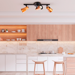 Luminária de Teto Spot Trilho Direcionável Octa 3 Lâmpadas Praia Litoral E27 Bivolt:Cobre/110V/220V - 3