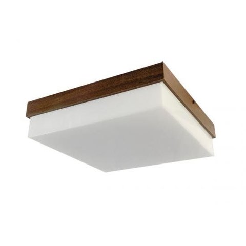 Luminária Plafon de Madeira Quadrado Sobrepor 30cm - Tabaco - 3044