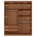 Ver imagem 4 de Guarda Roupa Casal Ripado 4 Portas de Bater 2 Gavetas MDF-MDP Jatobá Areia com Cômoda Havana