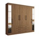 Ver imagem 3 de Guarda-roupa Casal Belize 8 Portas 6 Gavetas com Espelho Jatoba - Pnr Móveis