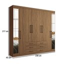 Ver imagem 4 de Guarda-roupa Casal Belize 8 Portas 6 Gavetas com Espelho Jatoba - Pnr Móveis