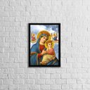 Ver imagem 1 de Quadro Nossa Senhora Do Perpétuo Socorro 45x34cm - com vidro:Madeira branca