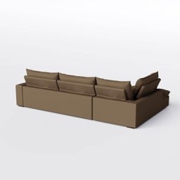 Sofá Volt com Chaise 3,60m em Suede Veludo Marrom - Home Mobily - 8