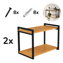 Ver imagem 4 de Kit 2 Prateleira Dupla Estante Mdf 30x60cm Tipo Industrial