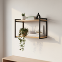 Ver imagem 2 de Kit 2 Prateleira Dupla Estante Mdf 30x60cm Tipo Industrial