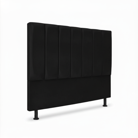 Kit Cabeceira e Calçadeira Baú Carla Casal 160 cm - Veludo Preto
