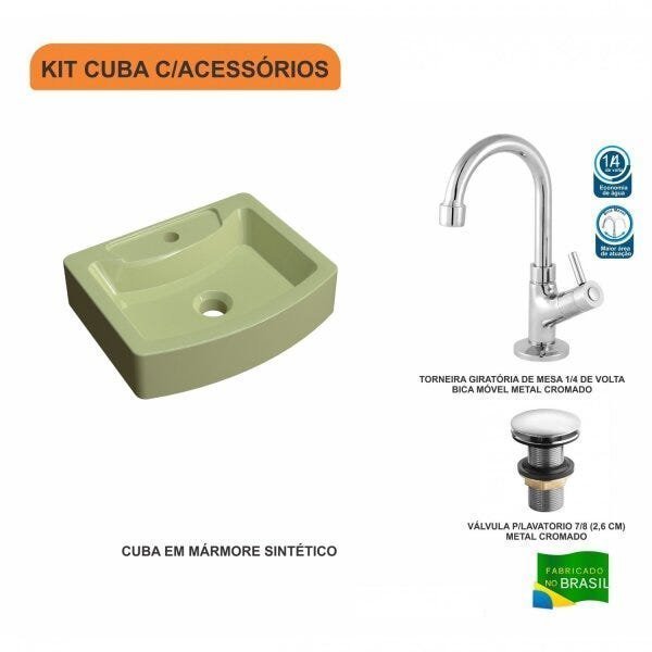 Kit Cuba RT41 com Torneira 1198 Metal e Válvula Click 1 Polegada G Compace - 3