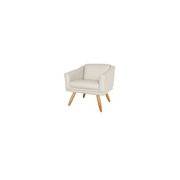 Kit 2 Poltronas Decorativa San Diego Sala Recepção Corino Bege - 3