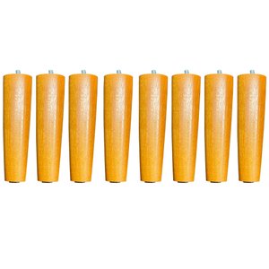 Kit 08 Pés Palito Madeira 15 Cm Rosqueável P02 Móveis Poltrona Puff Mesa - Inoviza
