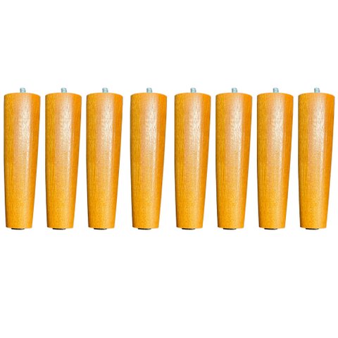 Kit 08 Pés Palito Madeira 15 Cm Rosqueável P02 Móveis Poltrona Puff Mesa - Inoviza