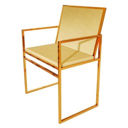 Kit 2 Poltronas Industriais Estofadas Isa Veludo Bege Base Cobre - 3