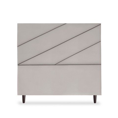 Cabeceira Estofada Queen Cristal 160cm Suede Cinza Claro