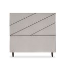 Ver imagem 1 de Cabeceira Estofada Queen Cristal 160cm Suede Cinza Claro