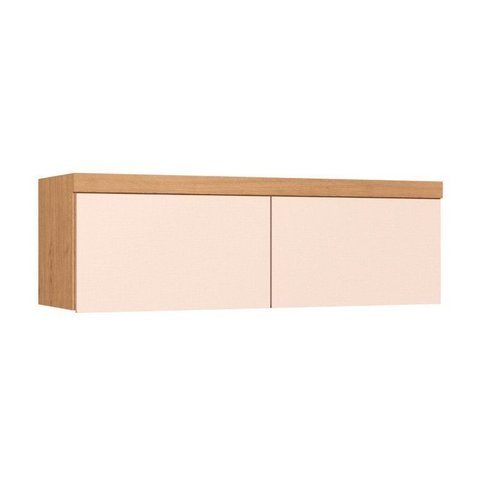 Armário Aéreo Modulado Casal 2 Portas Infinity Marrom/Cedro/Blush