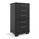 Ver imagem 1 de Cômoda Reforçada Compacta Preto com 5 Gavetas Espaçosa Luxo Pry