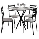 Ver imagem 2 de Conjunto Mesa com 4 Cadeiras 541.Sli e Tampo Quadrado Diamante Preto/Cinza