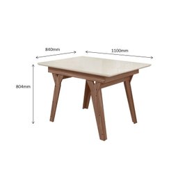 MESA DUBAI 1,10 X 0,84 - Amêndoa - 2