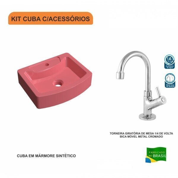 Kit Cuba RT41 com Torneira 1198 Metal 1/4 Volta Compace - 3