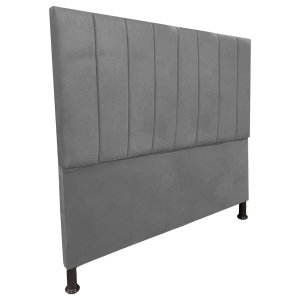 Cabeceira de Cama Box Viúva 130cm Estofada Laura Cinza