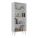 Ver imagem 2 de Estante de Escritório Organizadora 68cm com 3 Prateleiras Retrô Urban Multimóveis Mp6037 Branco