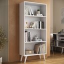 Ver imagem 1 de Estante de Escritório Organizadora 68cm com 3 Prateleiras Retrô Urban Multimóveis Mp6037 Branco
