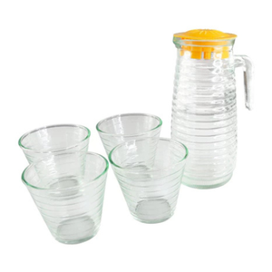 Conjunto Jarra de 800ml com 4 Copos de 220ml de Vidro