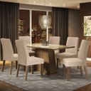 Ver imagem 2 de Mesa Tampo De Vidro Com 6 Cadeiras Rustic/crema/imperial