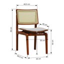 Ver imagem 4 de Kit 2 Cadeiras Gus Madeira Maciça Encosto Telinha Assento Anatômico - Amêndoa Estofado Linho Bege
