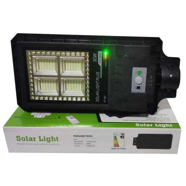 Luminária Painel Solar Embutido Led 60w com Controle e Sensor - 4