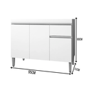 Ver imagem 4 de Balcão Gabinete de Cozinha 3 Portas 100cm Tatiane sem Tampo:branco