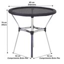 Ver imagem 6 de Kit 4 Cadeiras Floripa e Mesa Tampo Tramado Alumínio Piscina Jardim Área