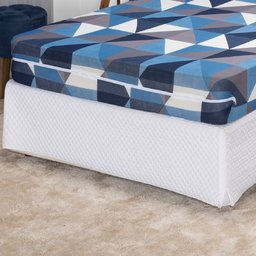 Capa de Colchão Queen 30cm com Zíper Protetor de Malha Estampada 1 Peça:26 Geométrico Azul - 2