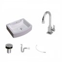 Ver imagem 2 de Kit Cuba Rt41 com Torneira Luxo 1195 Metal e Válvula Click 1 Polegada B e Sifão Pvc e Flexível Compa