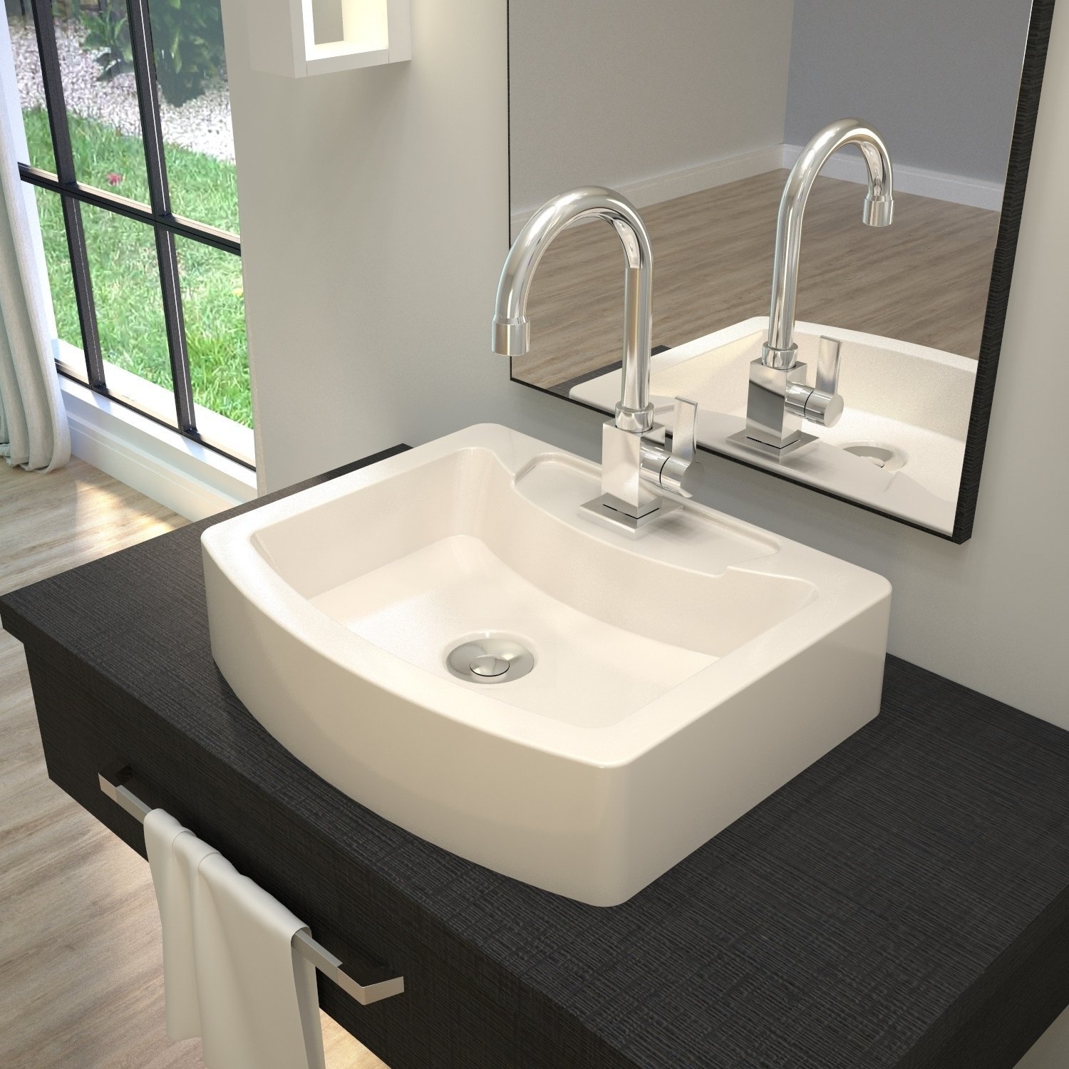 Kit Cuba Rt41 com Torneira Luxo 1195 Metal e Válvula Click 1 Polegada B e Sifão Pvc e Flexível Compa - 1