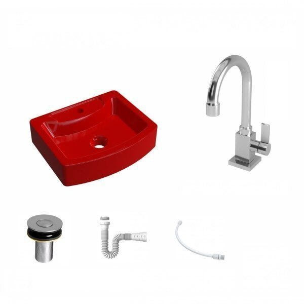 Kit Cuba RT41 com Torneira Luxo 1195 Metal e Válvula Click 1 Polegada B e Sifão Pvc e Flexível Compa - 2