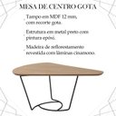 Ver imagem 3 de Mesa De Centro Gota Madeira Amendoa Base Metal Preto Nacc