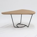 Ver imagem 6 de Mesa De Centro Gota Madeira Amendoa Base Metal Preto Nacc
